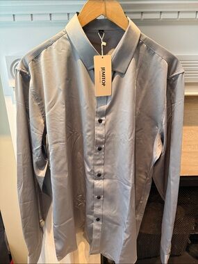 Jemitop Men's Dress Shirt in Silver